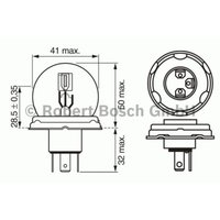 Glühlampe Sekundär BOSCH R2 Pure Light 12V, 45/40W von Bosch