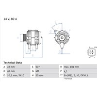 Lichtmaschine, Generator BOSCH 0 986 042 660 Lichtmaschine, Generator BOSCH 0 986 042 660 von Bosch
