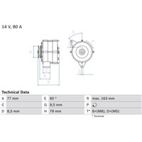 Lichtmaschine, Generator BOSCH 0 986 034 170 Lichtmaschine, Generator BOSCH 0 986 034 170 von Bosch