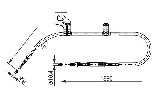 Seilzug, Feststellbremse hinten links Bosch 1 987 477 803 von Bosch