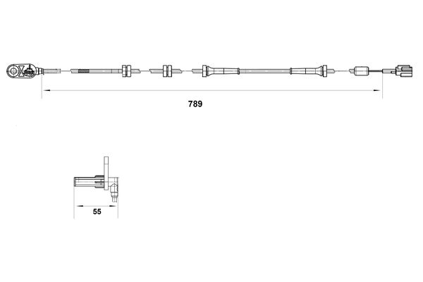 Sensor, Raddrehzahl Hinterachse links Bosch 0 265 007 465 von Bosch