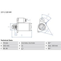 Starter BOSCH 0 986 012 831 von Bosch