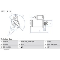 Starter BOSCH 0 986 014 840 von Bosch