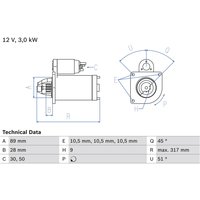 Starter BOSCH 0 986 019 020 von Bosch