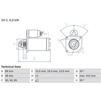 Starter BOSCH 0 986 023 200 von Bosch