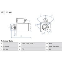 Starter BOSCH 0 986 023 850 von Bosch