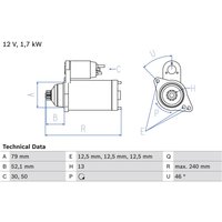 Starter BOSCH 0 986 025 220 von Bosch