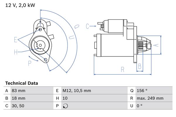 Starter Bosch 0 986 017 420 von Bosch