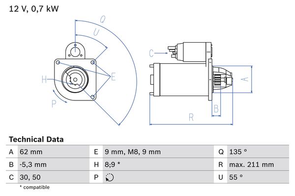 Starter Bosch 0 986 017 930 von Bosch