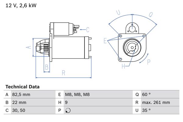 Starter Bosch 0 986 021 041 von Bosch