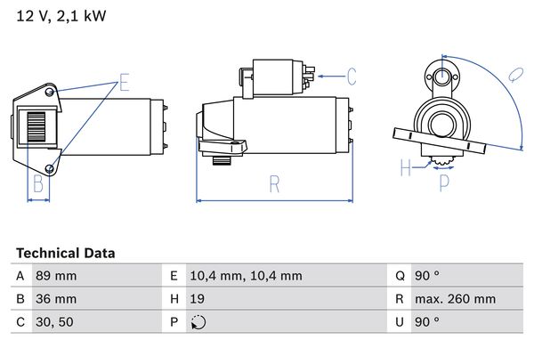 Starter Bosch 0 986 021 351 von Bosch