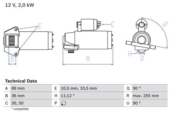 Starter Bosch 0 986 021 810 von Bosch