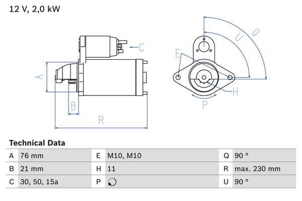 Starter Bosch 0 986 022 880 von Bosch