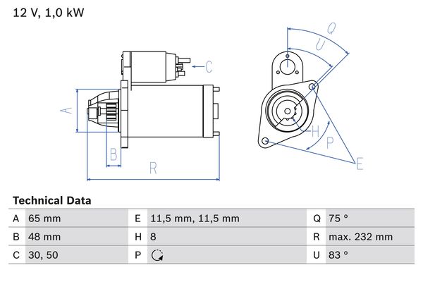 Starter Bosch 0 986 023 470 Starter Bosch 0 986 023 470 von Bosch