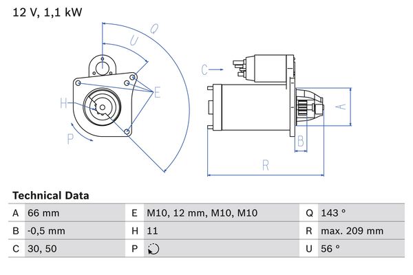 Starter Bosch 0 986 025 390 von Bosch