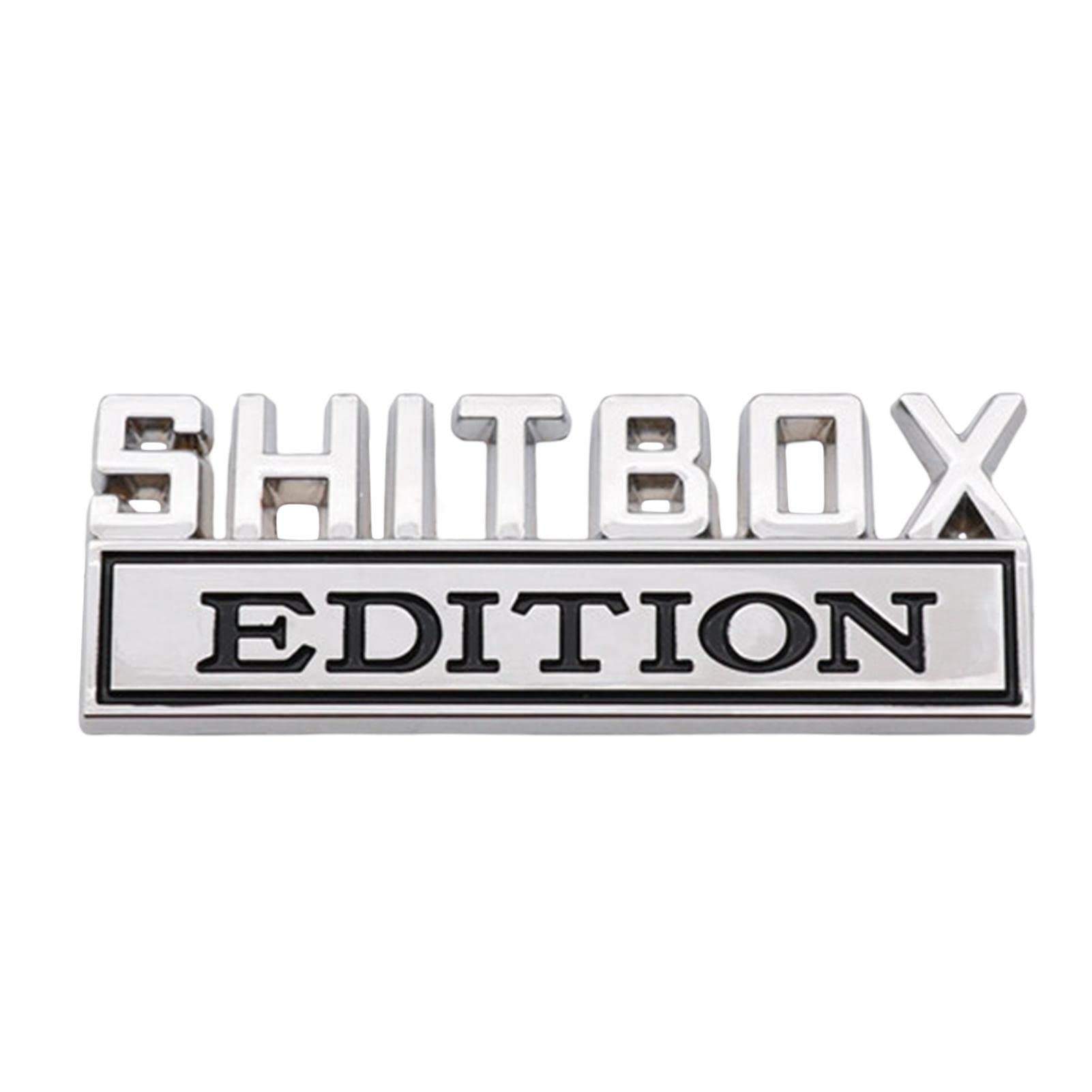 Botiniv 3D SHITBOX Autoaufkleber, Shitbox Edition Abzeichen, ABS Shitbox Emblem, große Größe Auto Aufkleber, Auto Heckseitenaufkleber Zubehör, geeignet für LKWs, Autos, 6.9x1.5in von Botiniv