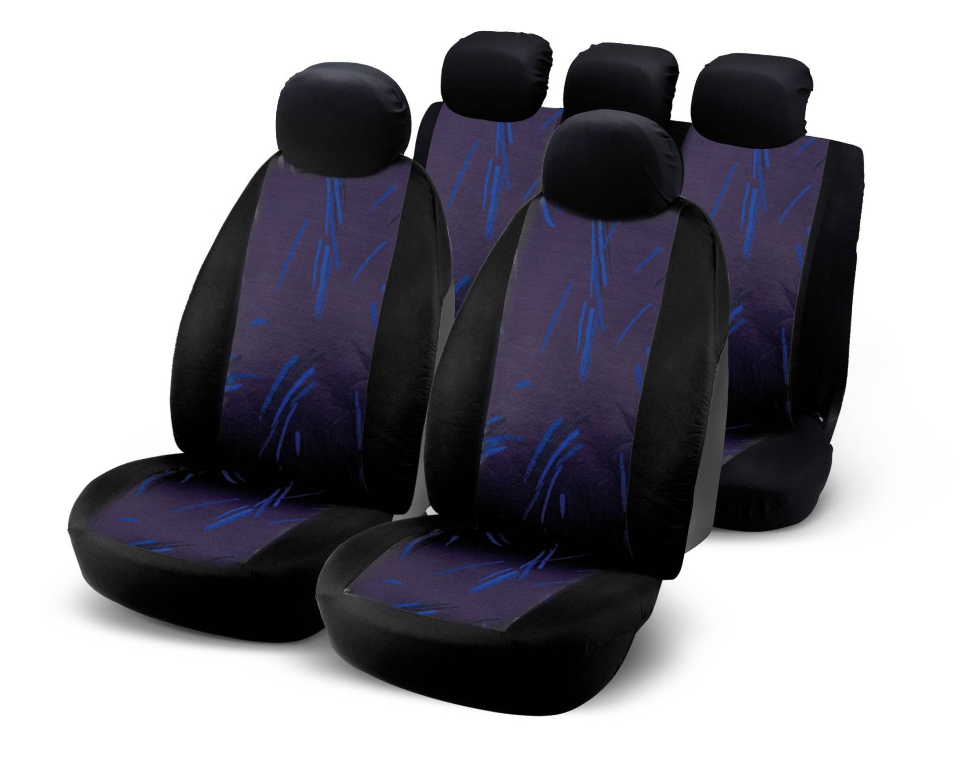 Bottari 10414 10414: Sitzbezüge JB9, schwarz-blau, 9 Teile aus Jacquard Stoff. von Bottari