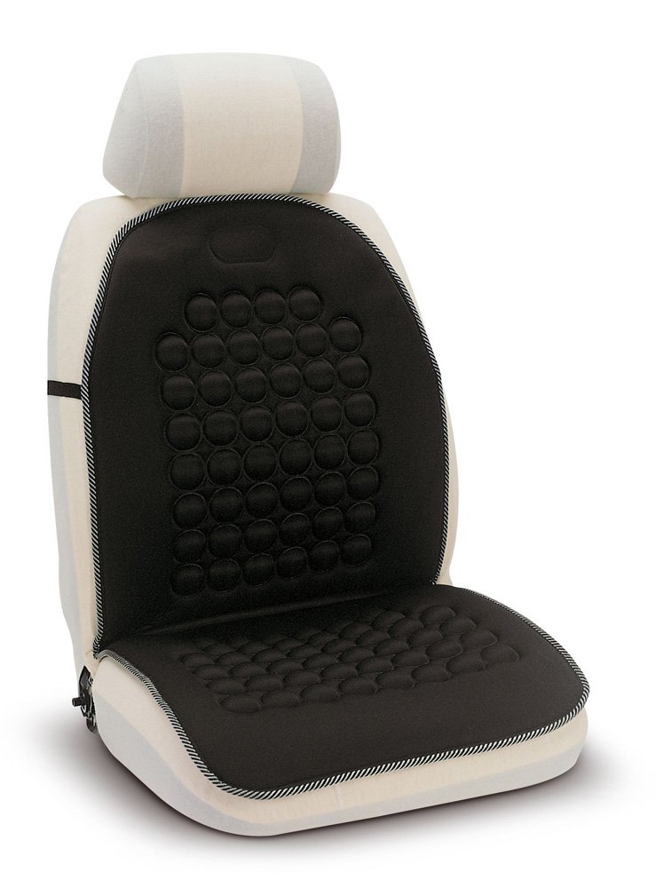 Bottari 12087 12087: Sitzauflage fürs Auto mit Massagefunktion Magnete und Unterstützung für den Rücken und die Seiten. Schwarz von Bottari