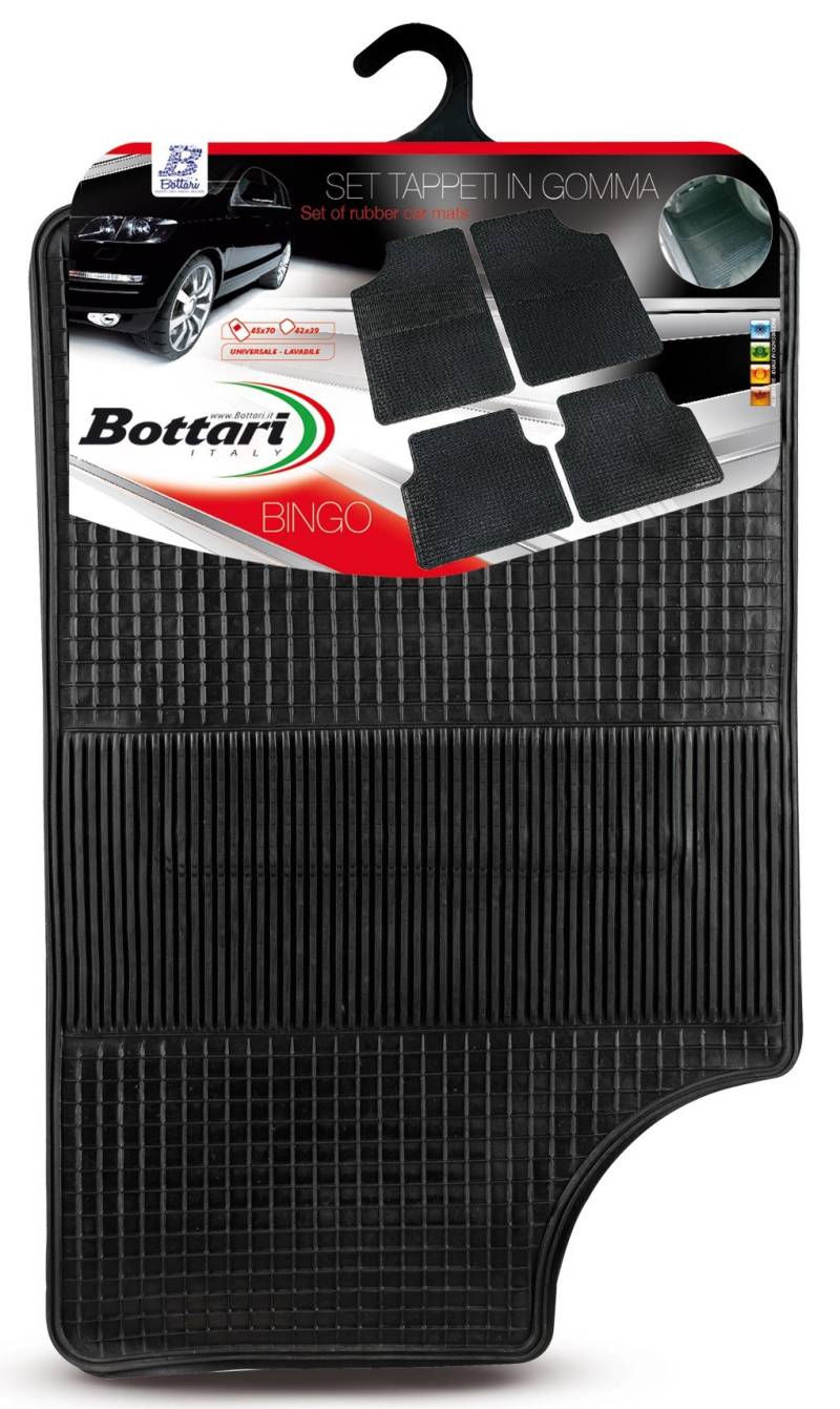 Bottari 14042 14042: Auto-gummimatten Bingo im Set, 4-teilig, Farbe: schwarz von Bottari