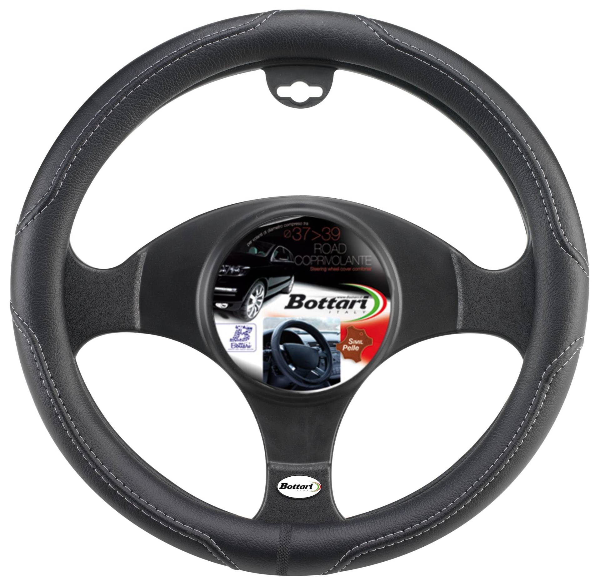 Bottari 16344 16344: Lenkradbezug Road, schwarz-grau. Ø: 39-41 cm., Grau, Durchmesser 39-41 cm Bottari 16344 16344: Lenkradbezug Road, schwarz-grau. Ø: 39-41 cm., Grau, Durchmesser 39-41 cm von Bottari