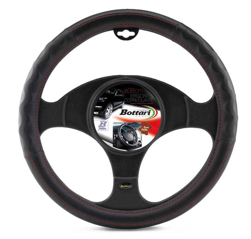 Bottari 16742 Lenkradbezug Ergon, Durchmesser : 37-39 cm, Schwarz/Rot von Bottari