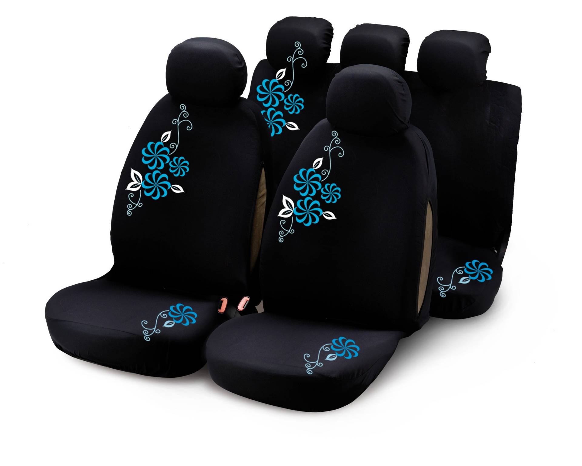 Bottari 29011 Sitzbezüge My Flower Swivel mit Hellblauen Blumen, 9 Teile, Schwarz Bottari 29011 Sitzbezüge My Flower Swivel mit Hellblauen Blumen, 9 Teile, Schwarz von Bottari