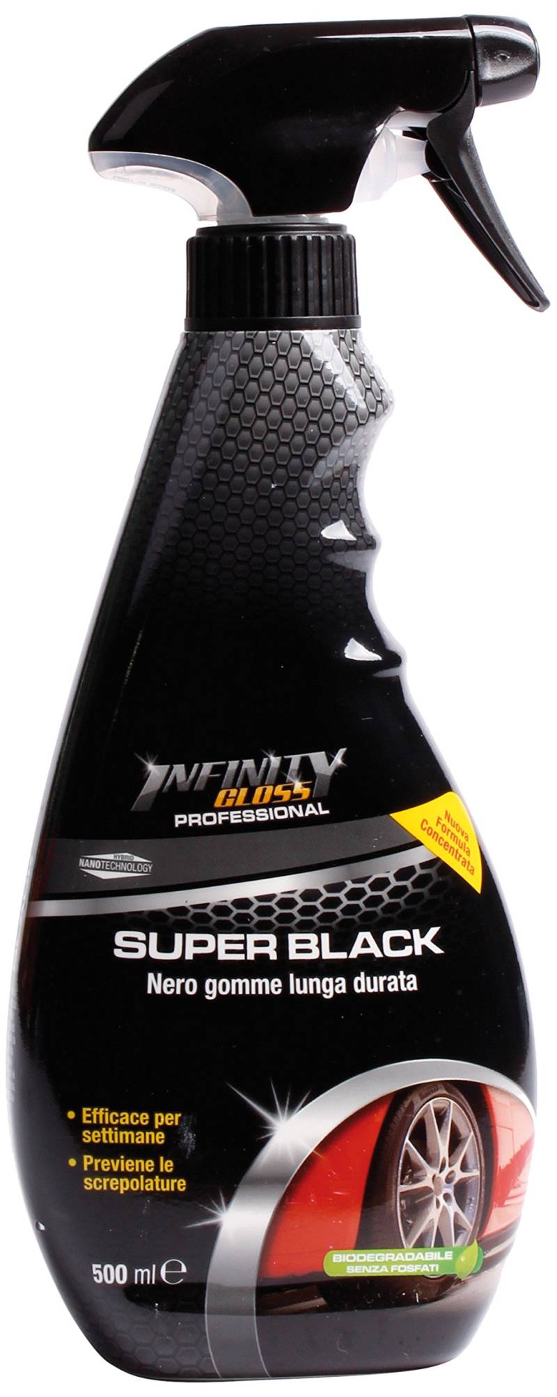 Bottari 31885 Infinity Gloss Super Black Polierpad für Reifen, 500 ml von Bottari