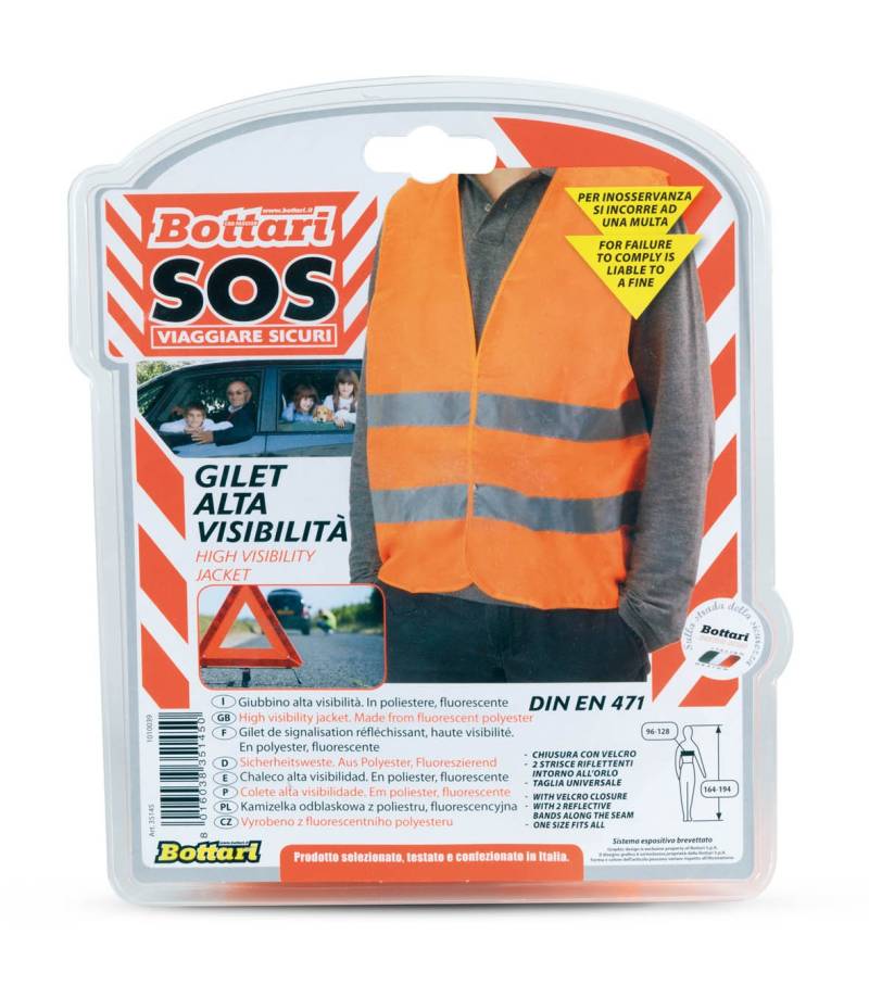Bottari S.O.S. 35145 Zugelassene Warnweste nach DIN EN471 von Bottari