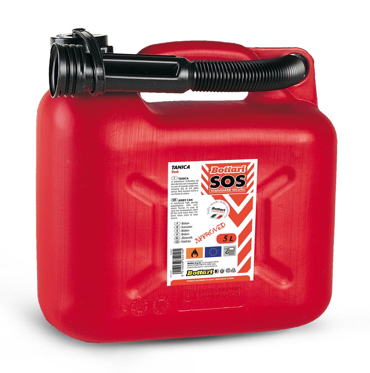 S.O.S. 35215 Zugelassener Benzinkanister mit Ausgießen, 5 Liter S.O.S. 35215 Zugelassener Benzinkanister mit Ausgießen, 5 Liter von Bottari