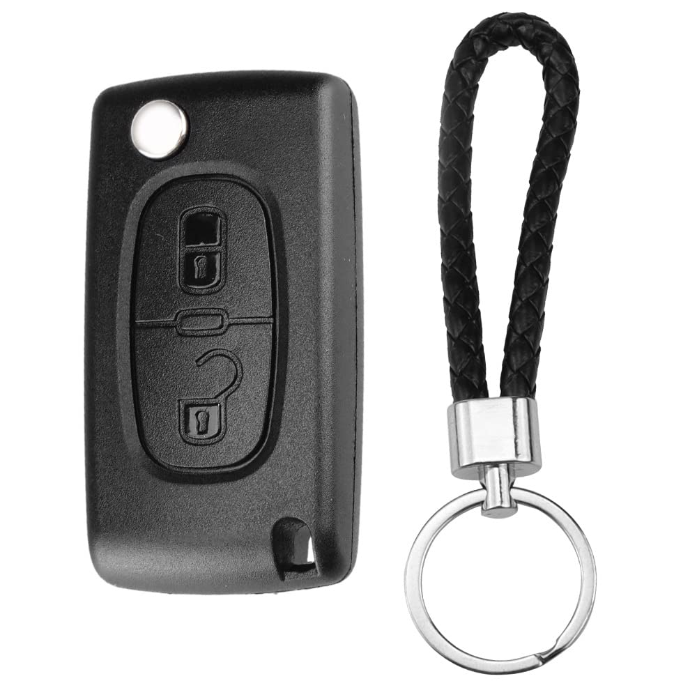 2 Tasten Autoschlüssel Gehäuse Kompatibel mit Peugeot 207 307 308 407 607 807 und Citroen C2 C3 C4 C5 C6 C8 DS3 DS4 Auto Fernbedienung Schlüssel Schlüsselgehäuse mit Leder Schlüsselanhänger 2 Tasten Autoschlüssel Gehäuse Kompatibel mit Peugeot 207 307 308 407 607 807 und Citroen C2 C3 C4 C5 C6 C8 DS3 DS4 Auto Fernbedienung Schlüssel Schlüsselgehäuse mit Leder Schlüsselanhänger von BouGPeng
