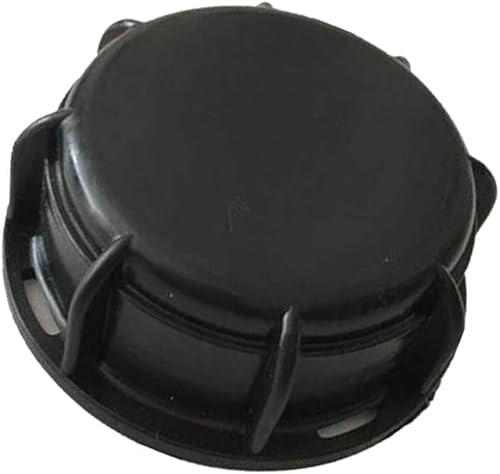 Boxonly IBC-Wassertankadapter Endkappe Tankdeckel S60 x 6, 60 mm Staubkappe Grobgewinde Fluor Gummidichtung Auslaufsichere Abdeckung aus Kunststoff, Schwarz, für IBC-Wassertanks von Boxonly