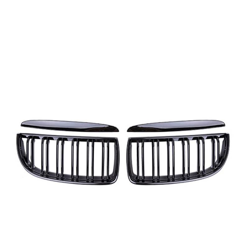 1 Paar Frontgrill Mit Niere, Doppellinien-Lamellen Für 3er E90 E91 320i 323i 328i 335i 2005 2006 2007 2008 Kühlergrill Kühlergitter Auto Kühlergrill Frontgrill(Gloss Black) von Bpjikxf