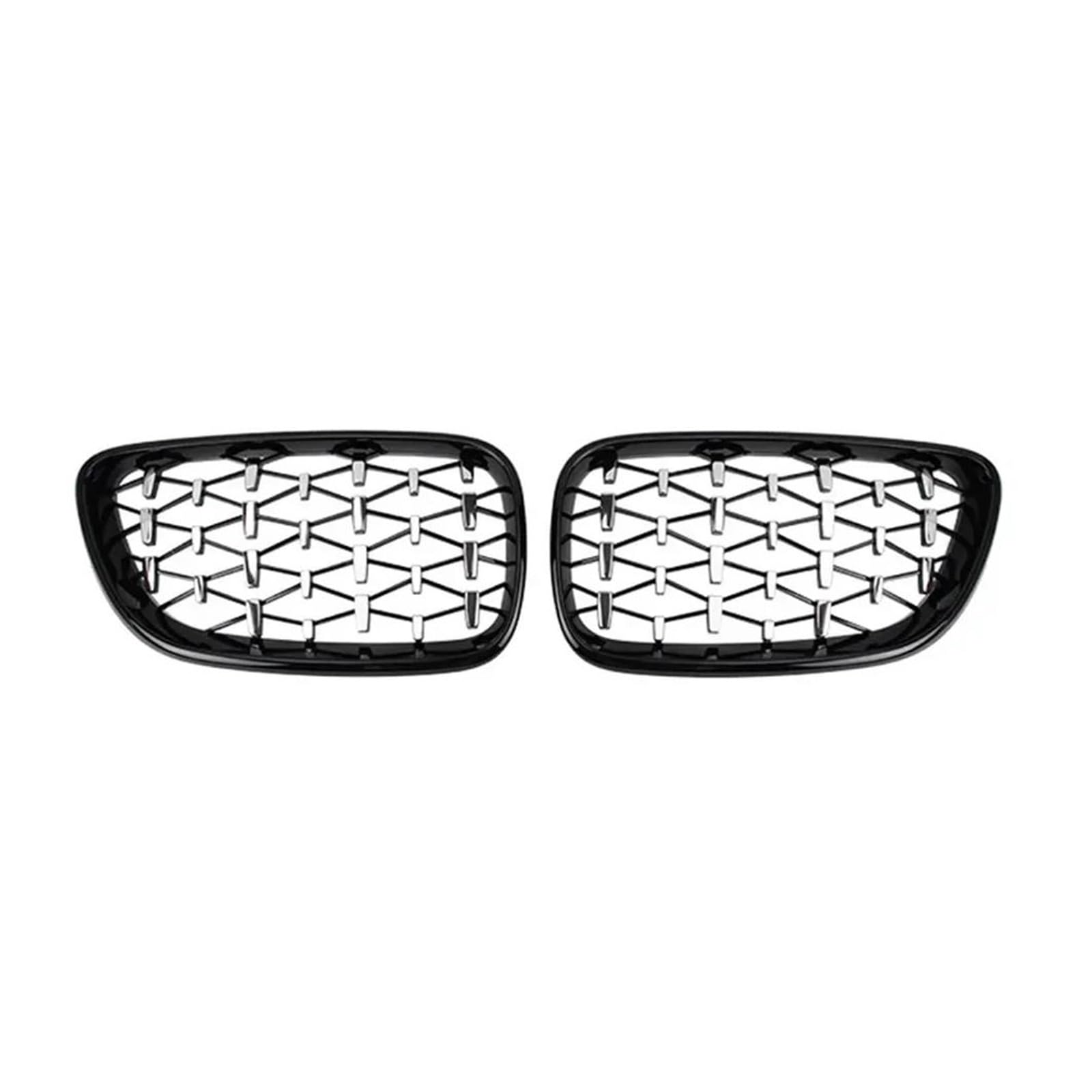 1 Paar Für 2er F22 F23 F87 M2 2014-2015 2016 2017 2018 Diamant-Stil Auto Front Nierengrill Renngrills Gitter Zubehör Kühlergitter Auto Kühlergrill Frontgrill(Black and Silver) von Bpjikxf