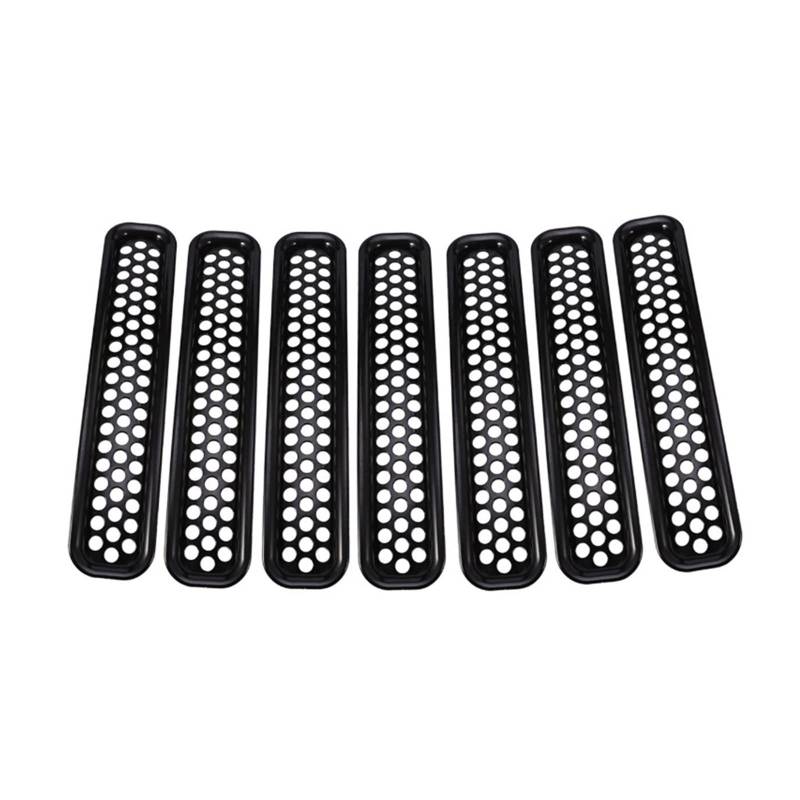 2/7/9 Stücke Auto Vorne Mitte Net Grille Trim Ring Rahmen Für Jeep Für Wrangler TJ 1997 1998 1999 2000 2001 2002 2003 2004 2005 2006 Kühlergitter Auto Kühlergrill Frontgrill(7pcs) von Bpjikxf