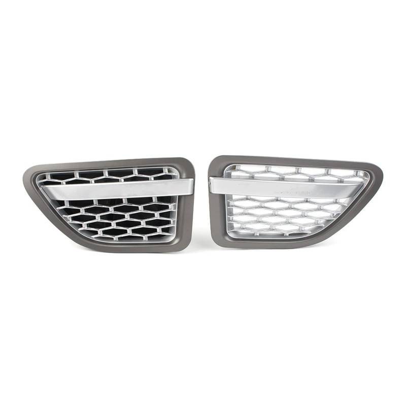 2 STÜCKE Vorderseite Kotflügel Air Vent Grille ABS Grill Für Land Für Rover L320 Für Range Für Rover Sport 2005 2006 2007 2008 2009 Auto Styling Kühlergitter Auto Kühlergrill Frontgrill(Gray silver si von Bpjikxf