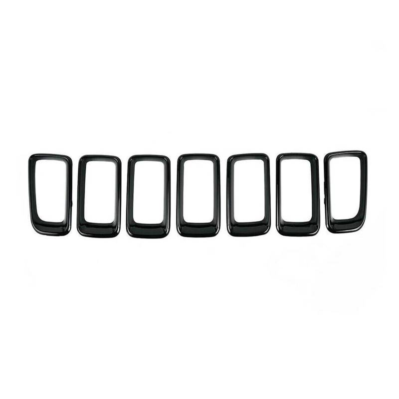 7 STÜCKE 68109865AA Kühlergrillabdeckung Grillring Einsätze Rahmen Borte Kit Für Jeep Für Kompass 2011 2012 2013 2014 2015 2016 Kühlergitter Auto Kühlergrill Frontgrill(Schwarz) von Bpjikxf