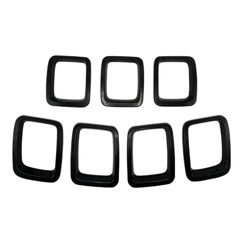 7-teiliges Auto-Kühlergrill-Einsatzset Aus ABS Für Den Vorderen Kühlergrill Rahmenverkleidungen Für Jeep Für Compass Für MP 2017–2018 2019 2020 Kühlergitter Auto Kühlergrill Frontgrill(Schwarz) von Bpjikxf