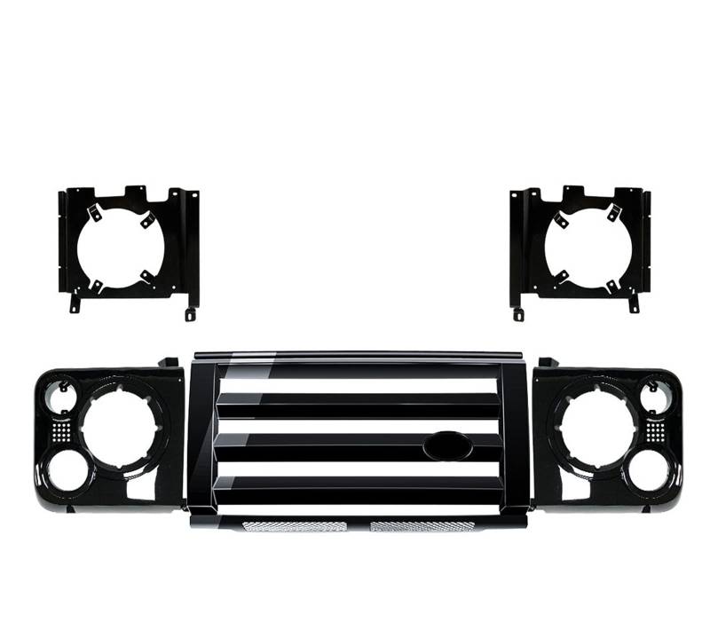 Auto Styling Vorne Mitte ABS Für Adventure Edition Stil Kühlergrill Für Land Für Rover Für Defender Für SVX Fahrzeug Kühlergitter Auto Kühlergrill Frontgrill(Glossy Black) von Bpjikxf