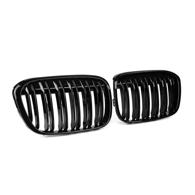Doppellinie Auto-Frontstoßstangen-Nierengrillgitter Glänzend Schwarz Für X1 F48 F49 2016 2017 2018 2019 2020 Style Racing Grille Kühlergitter Auto Kühlergrill Frontgrill von Bpjikxf