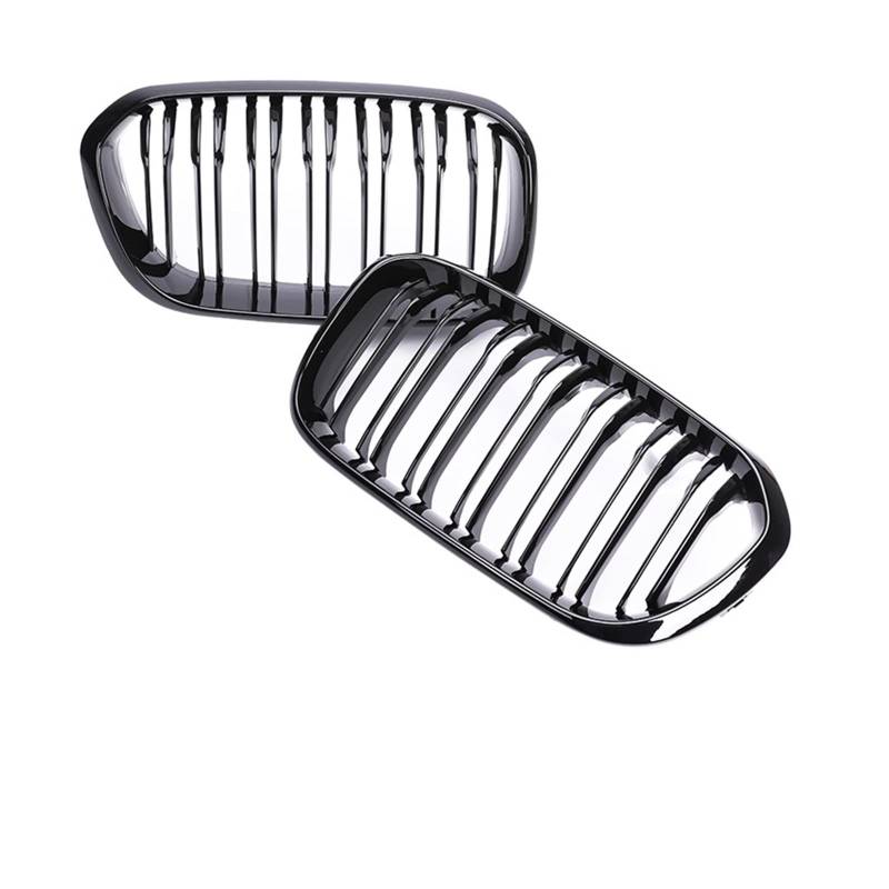 Doppelter 2-Lamellen-Grill Für 1er F20 F21 LCI 120i 2016 2017 2018 2019 Frontstoßstangen-Nierengrill Mattschwarzes Autozubehör Kühlergitter Auto Kühlergrill Frontgrill(Dual Gloss Black) von Bpjikxf
