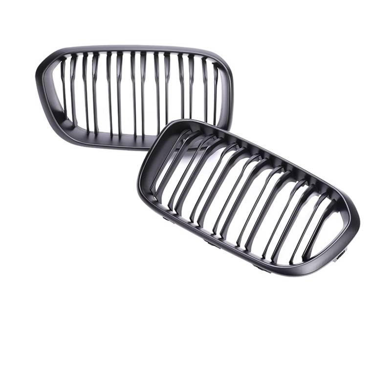 Doppelter 2-Lamellen-Grill Für 1er F20 F21 LCI 120i 2016 2017 2018 2019 Frontstoßstangen-Nierengrill Mattschwarzes Autozubehör Kühlergitter Auto Kühlergrill Frontgrill(Dual Matte Black) von Bpjikxf
