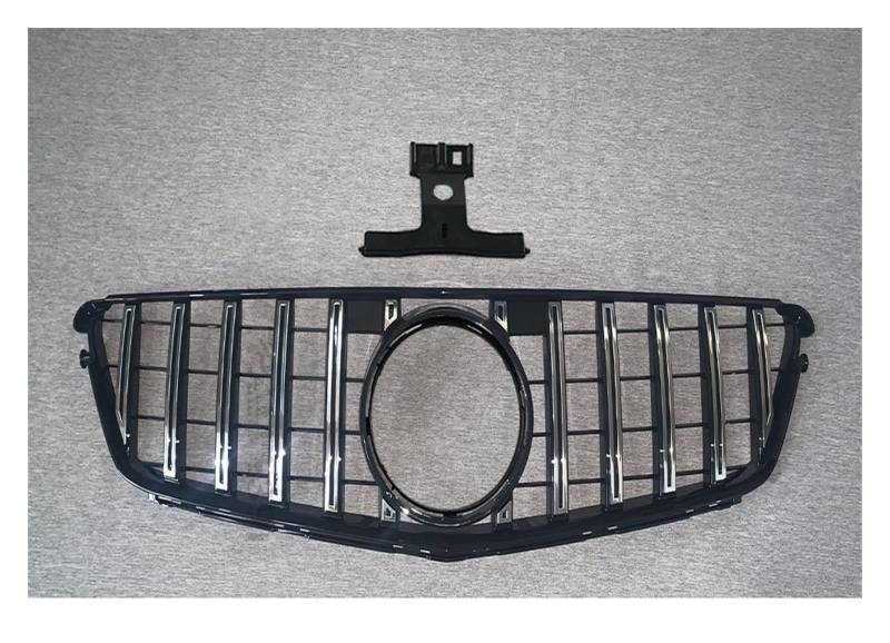 Fronteinlassgitter Stoßstangengrill Für W204 C204 S204 C43 Für Benz C 2007 2008 2009 2010 2011 2012 2013 2014 Für AMG Für GT Für R Kühlergitter Auto Kühlergrill Frontgrill(G Silvery) von Bpjikxf