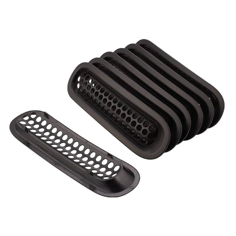 Frontgrill Mesh Racing Grille Einsätze Kit ABS Für Jeep Für Wrangler JK 2007 2008 2009 2010 2011 2012 2013 2014 2015 2016 2017 Kühlergitter Auto Kühlergrill Frontgrill(Matt-schwarz) von Bpjikxf
