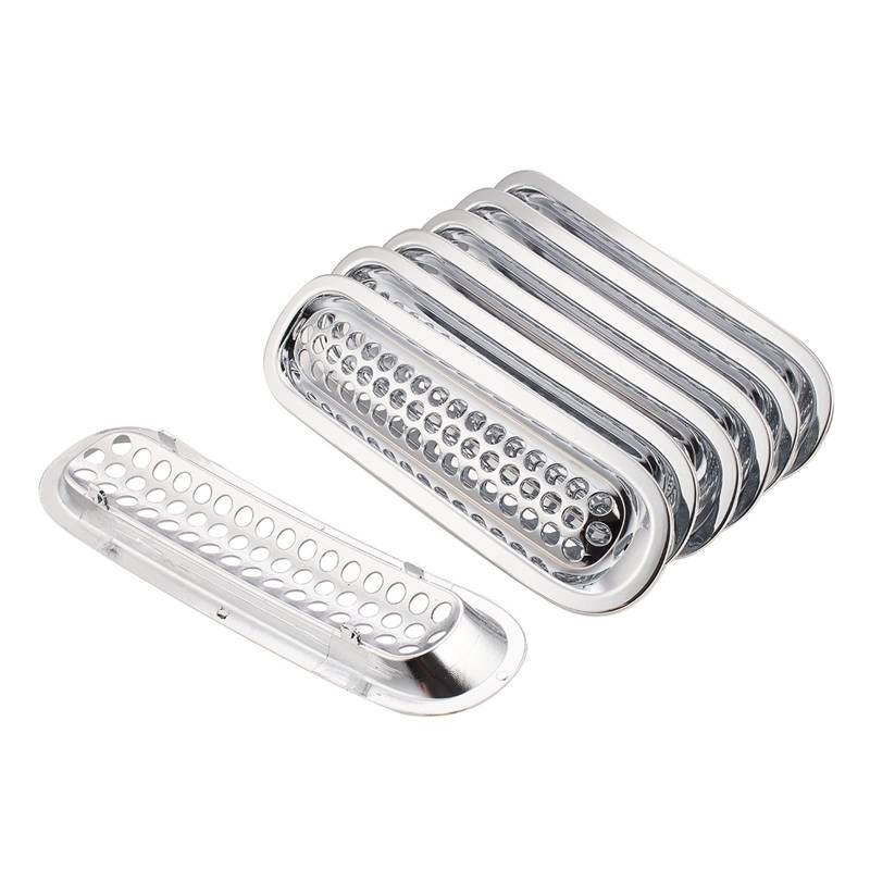 Frontgrill Mesh Racing Grille Einsätze Kit ABS Für Jeep Für Wrangler JK 2007 2008 2009 2010 2011 2012 2013 2014 2015 2016 2017 Kühlergitter Auto Kühlergrill Frontgrill(Silber) von Bpjikxf