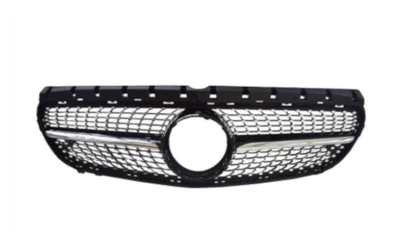Für B-Klasse W246 2012-2019 2013 2014 2015 2016 2017 2018 B180 B200 B250 B220 Kühlergrill Schwarz Silber Frontstoßstangengrill Diamond GT Kühlergitter Auto Kühlergrill Frontgrill(DAMIOND Black 15-19) von Bpjikxf