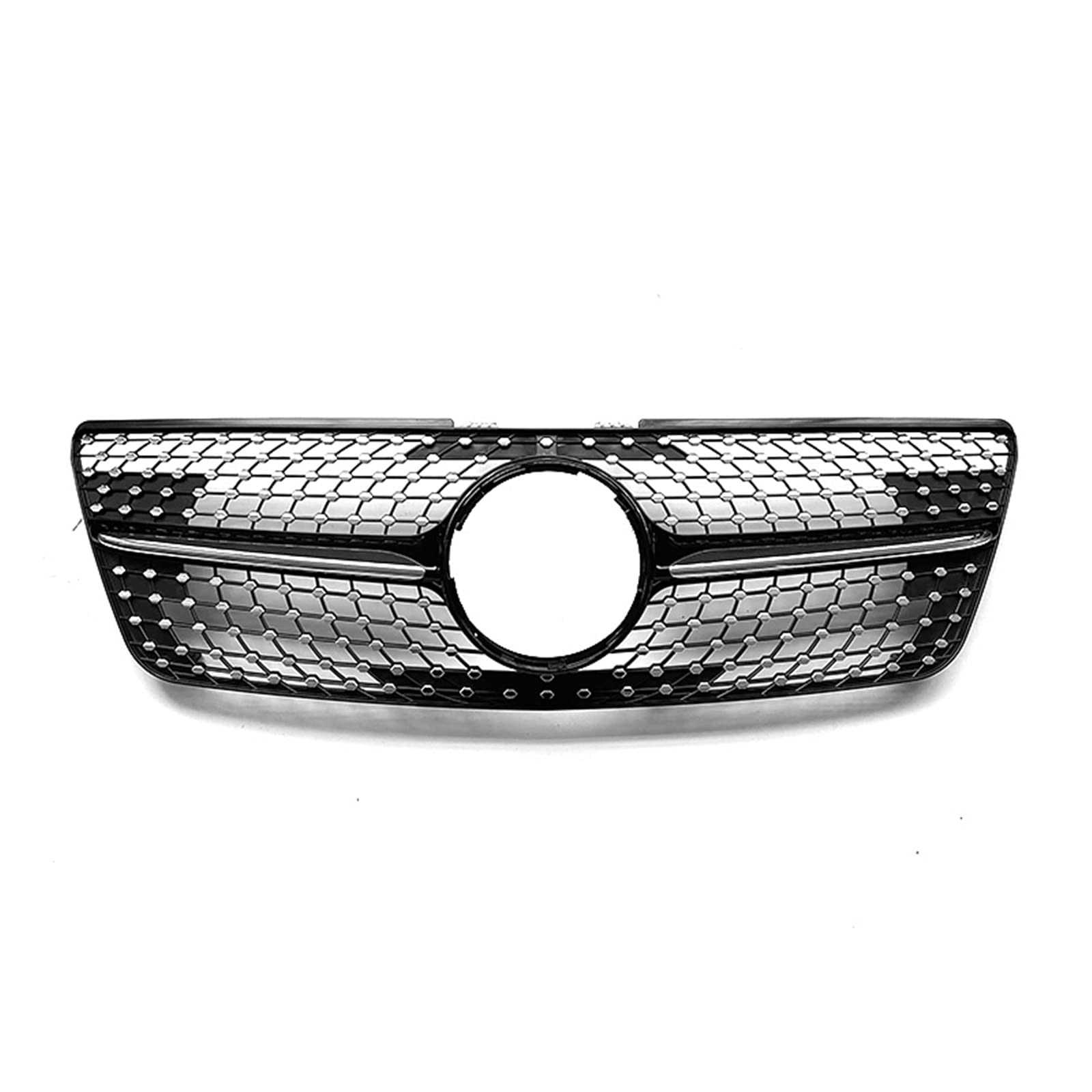 Für Benz W164 ML Klasse 2009 2010 2011 2012 ML320 ML350 ML500 Schwarz/Silber Kühlergrill Grill Diamant Stil Oberen Stoßfänger Haube Mesh Kühlergitter Auto Kühlergrill Frontgrill(Schwarz) von Bpjikxf