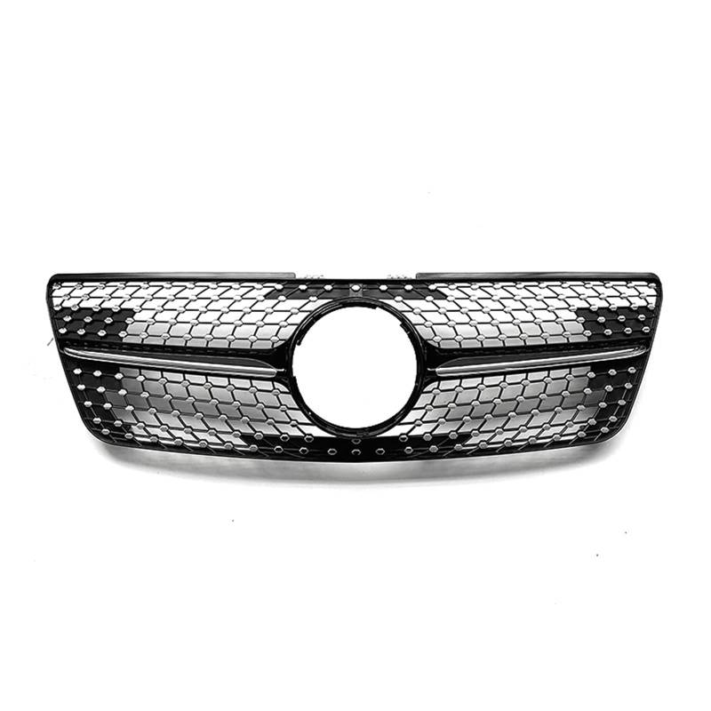 Für Benz W164 ML Klasse 2009 2010 2011 2012 ML320 ML350 ML500 Schwarz/Silber Kühlergrill Grill Diamant Stil Oberen Stoßfänger Haube Mesh Kühlergitter Auto Kühlergrill Frontgrill(Schwarz) von Bpjikxf