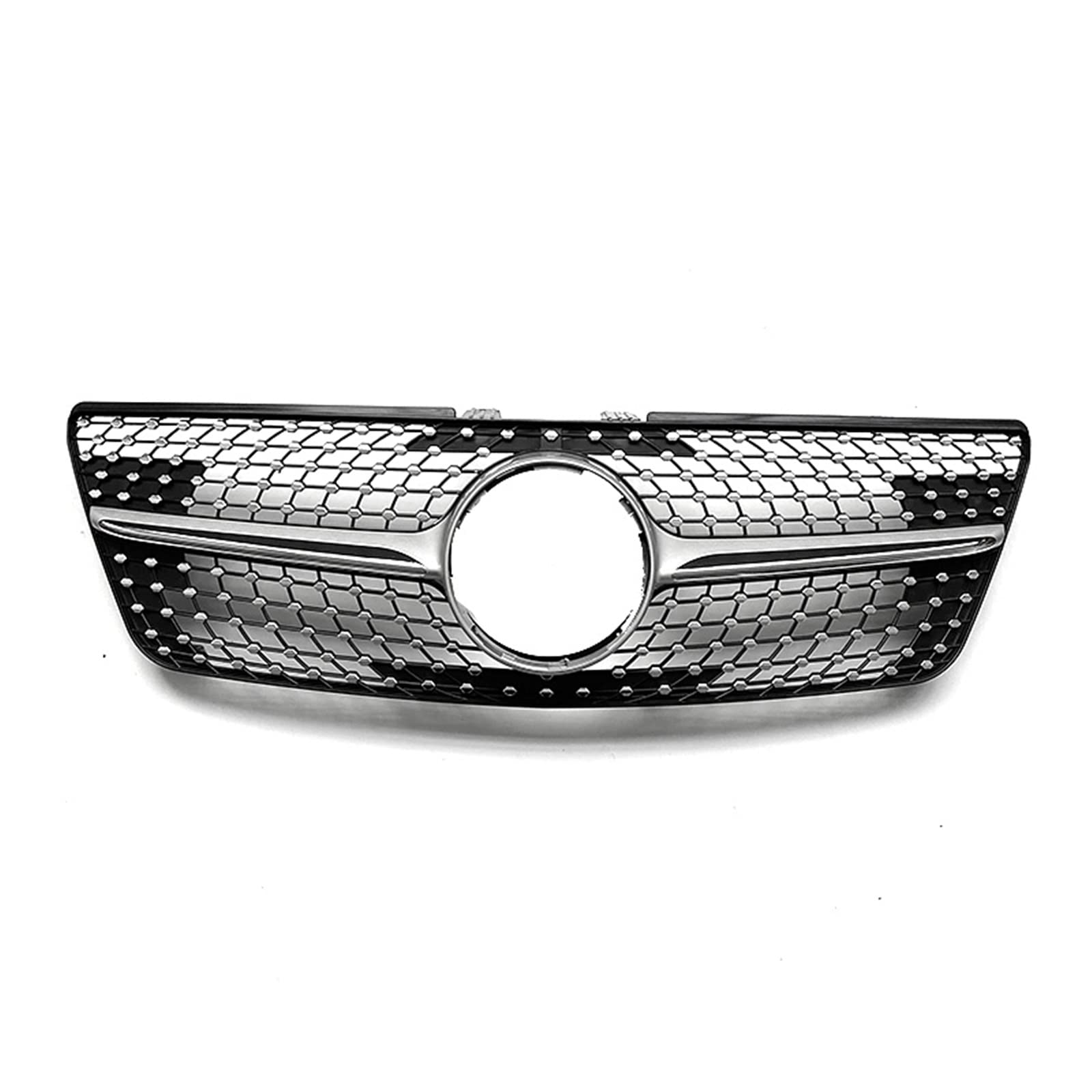 Für Benz W164 ML Klasse 2009 2010 2011 2012 ML320 ML350 ML500 Schwarz/Silber Kühlergrill Grill Diamant Stil Oberen Stoßfänger Haube Mesh Kühlergitter Auto Kühlergrill Frontgrill(Silber) von Bpjikxf