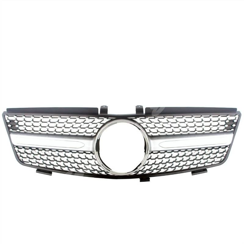 Für Benz W164 ML-Klasse ML280 ML320 ML350 ML420 ML500 2005 2006 2007 2008 2009 2010 2011 Auto Vorne Racing Oberen Stoßfänger Gitter Kühlergitter Auto Kühlergrill Frontgrill(Silver,A_2006-2008) von Bpjikxf