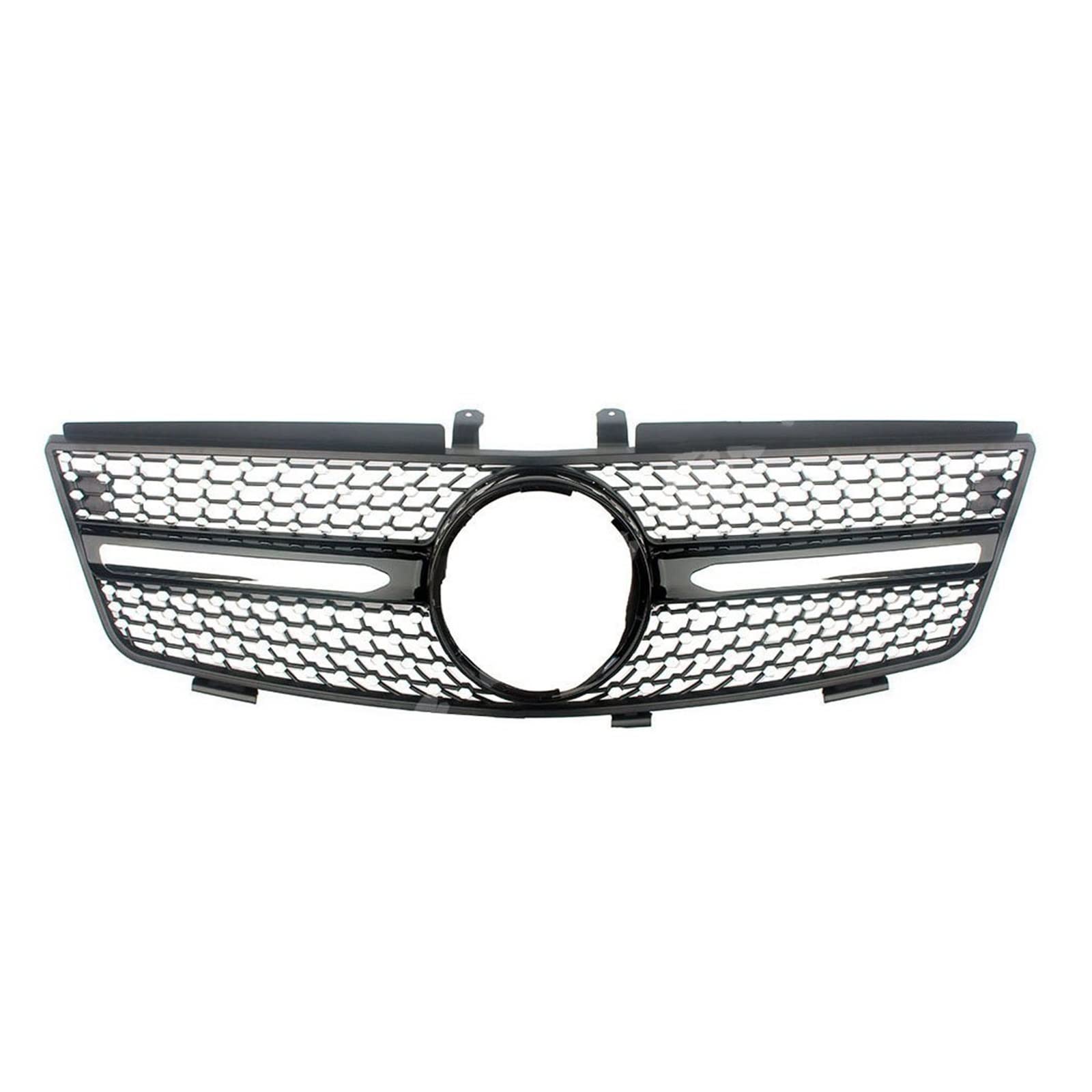 Für Benz W164 ML-Klasse Vorne Racing Billet Stoßstange Grille Obere Abdeckung ML280 ML320 ML350 ML420 ML500 2005 2006 2007 2008 Kühlergitter Auto Kühlergrill Frontgrill(Schwarz) von Bpjikxf